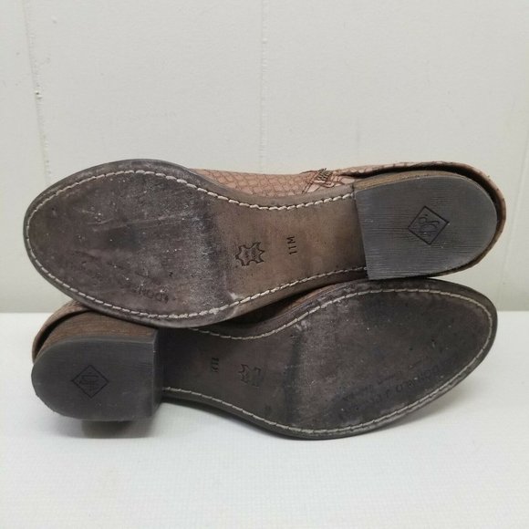 Donald J Pliner 11M Boots DALIS Leather Ankle Booties Western Cowboy Snakeskin - Picture 5 of 9